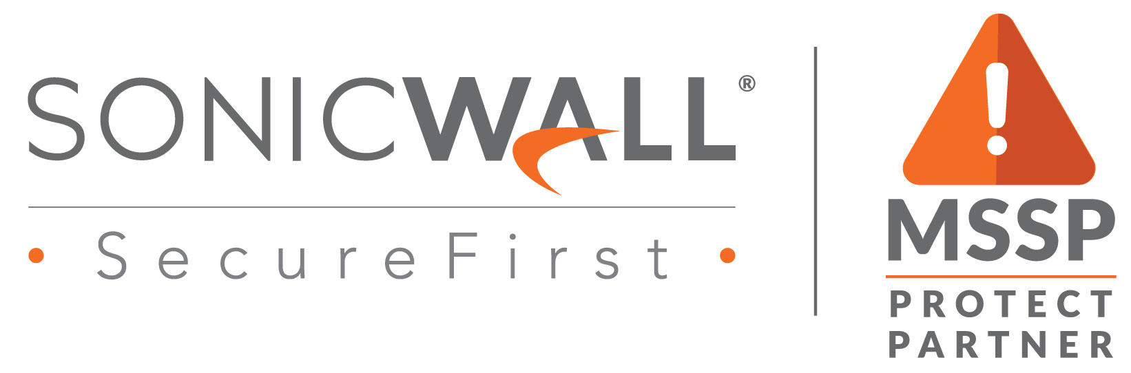 Sonicwall Securefirst MSSP Protect Partner Log in white, gray, orange